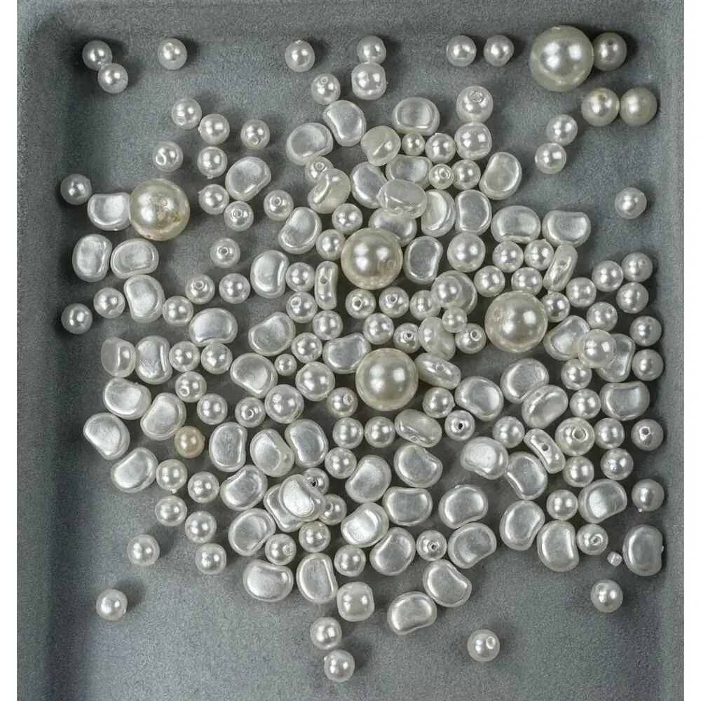 Assorted Faux Pearl Beads of Various Shapes Sizes and Colors